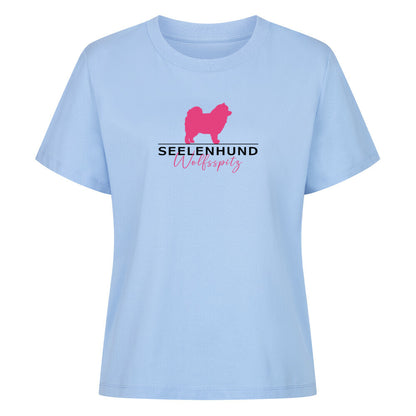 Premium Damen-Shirt "Wolfsspitz - Seelenhund" Sky Blue – hunde-shirt.de