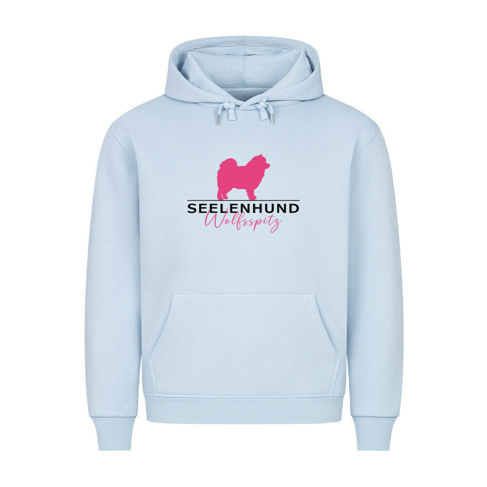 Premium Hoodie "Wolfsspitz - Seelenhund" Babyblau – hunde-shirt.de