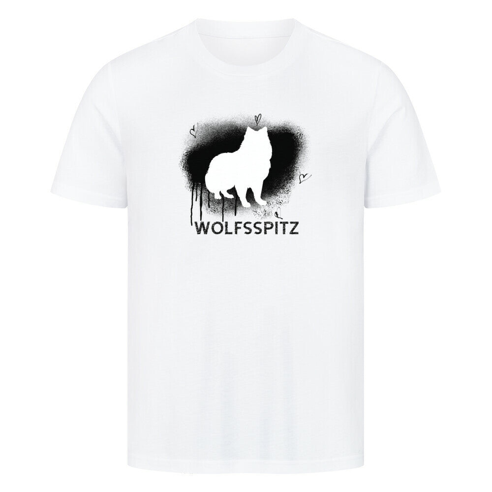 Premium T-Shirt "Wolfsspitz - Brush" Weiß – hunde-shirt.de