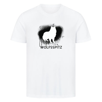 Premium T-Shirt "Wolfsspitz - Brush" Weiß – hunde-shirt.de