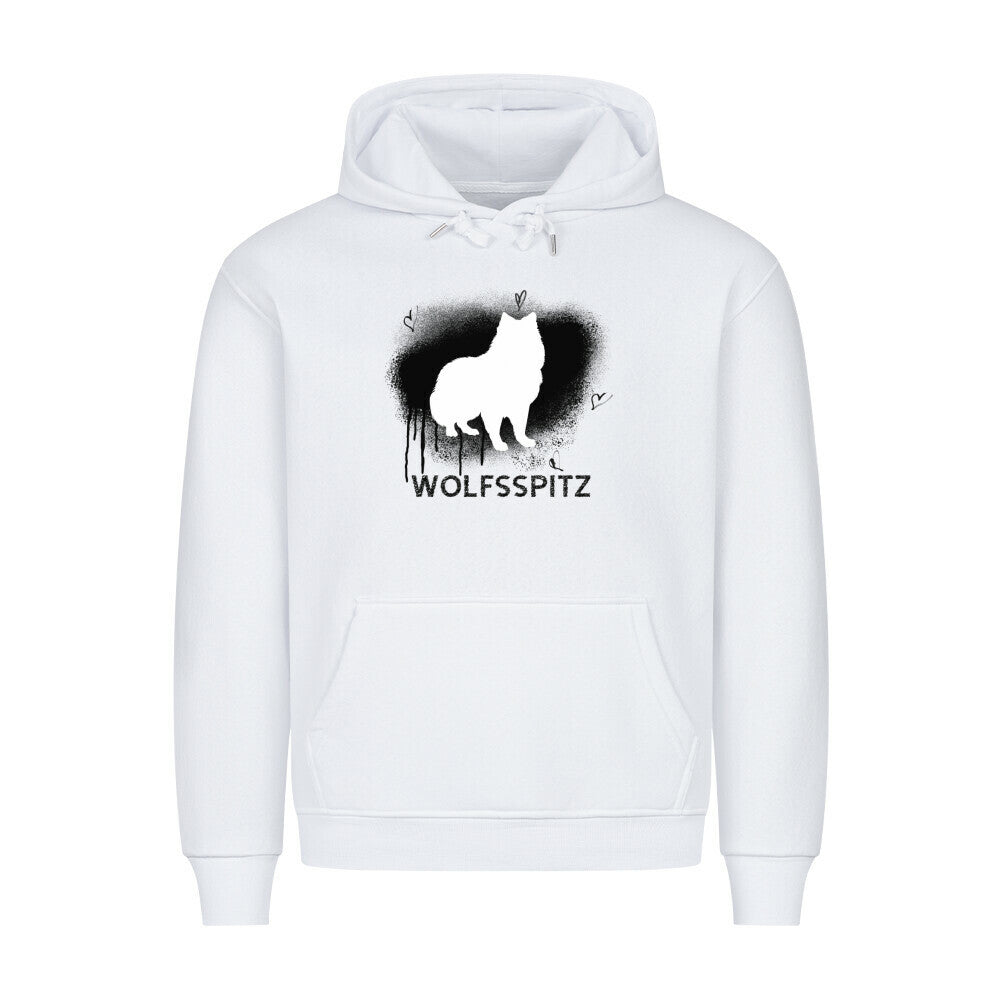 Premium Hoodie "Wolfsspitz - Brush" Weiß – hunde-shirt.de