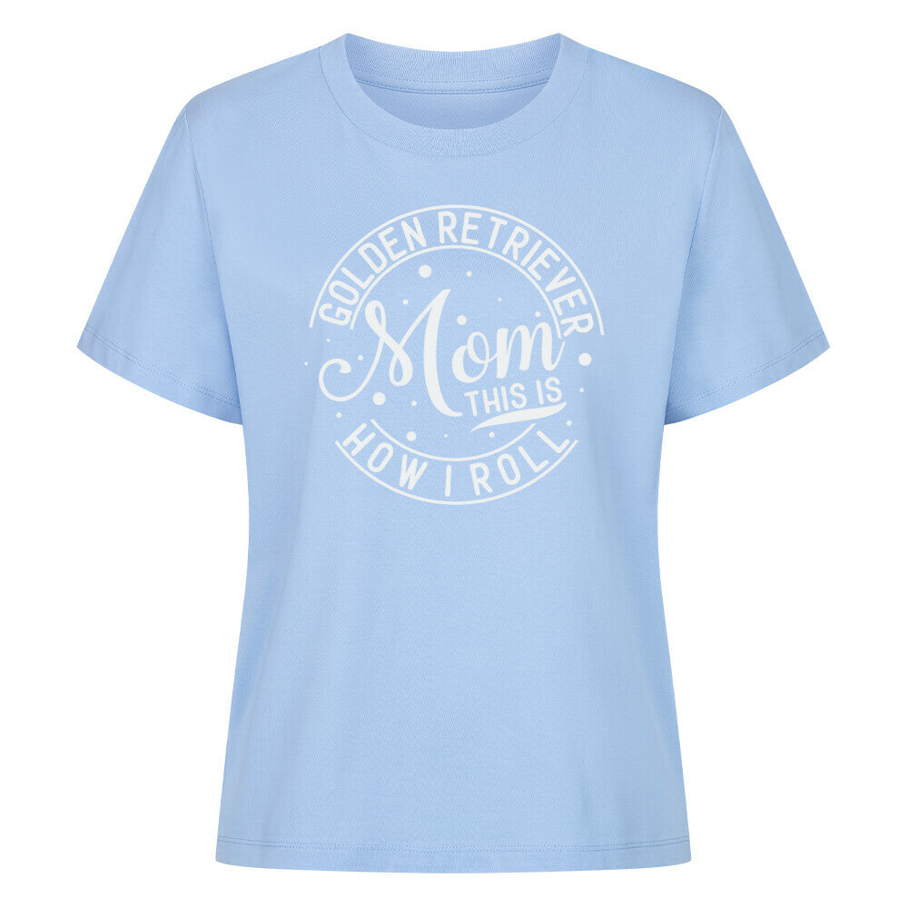 Premium Damen-Shirt "Golden Retriever - How I roll" Sky Blue – hunde-shirt.de