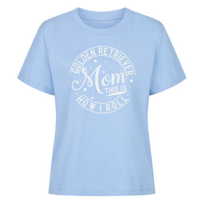 Premium Damen-Shirt "Golden Retriever - How I roll" Sky Blue – hunde-shirt.de