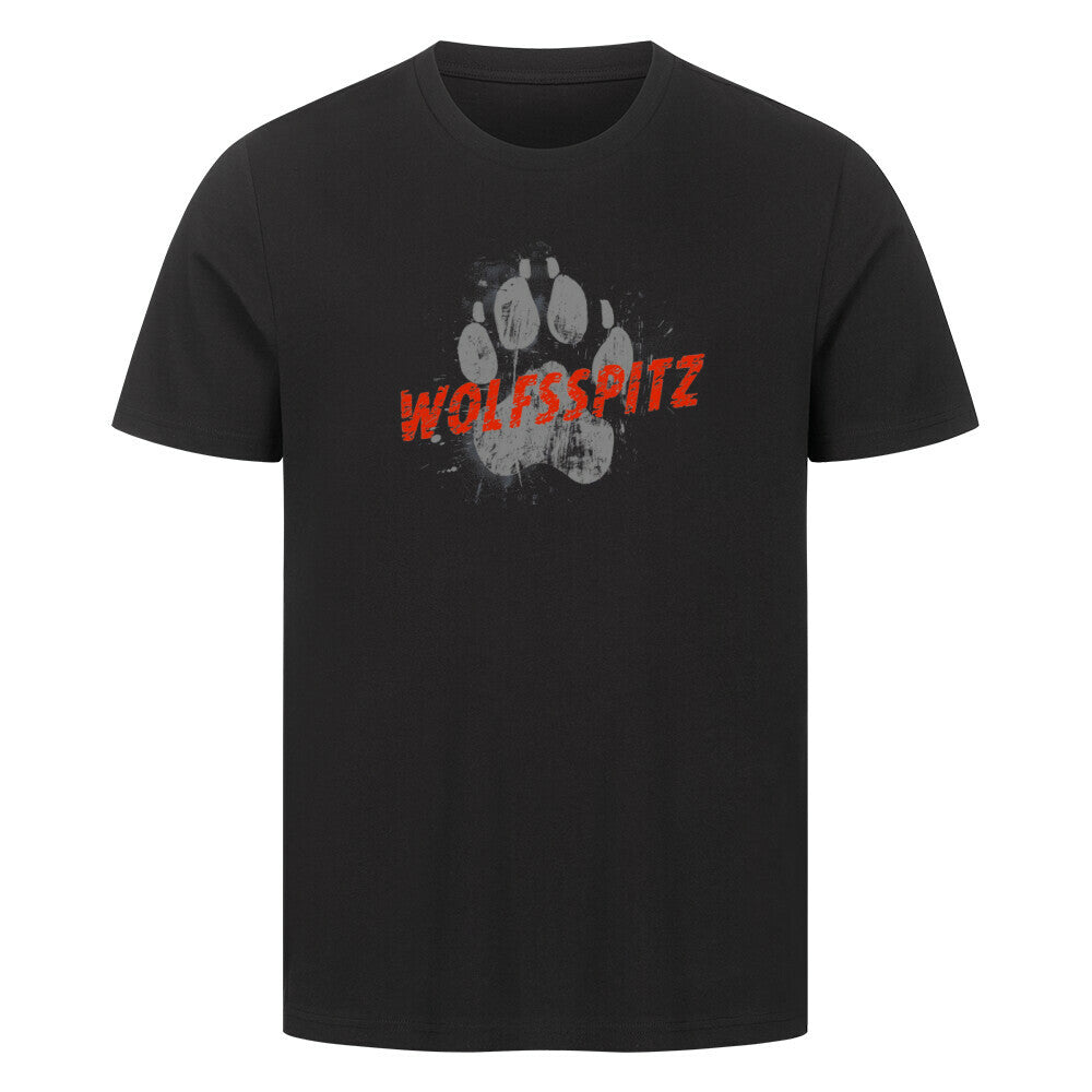Premium T-Shirt "Wolfsspitz - PAW" Schwarz – hunde-shirt.de