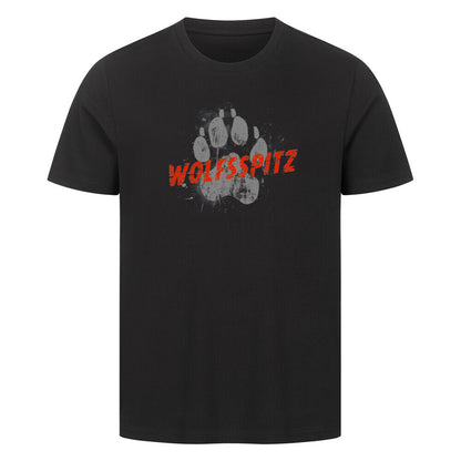 Premium T-Shirt "Wolfsspitz - PAW" Schwarz – hunde-shirt.de