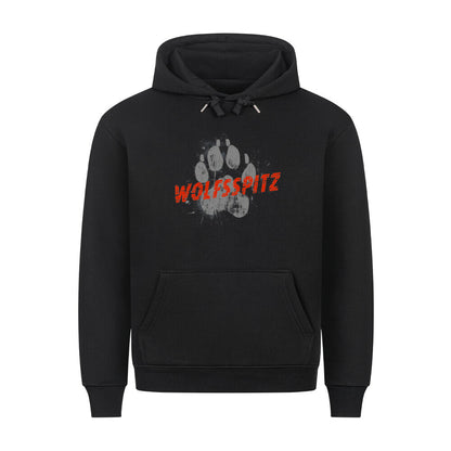 Premium Hoodie "Wolfsspitz - PAW" Schwarz – hunde-shirt.de