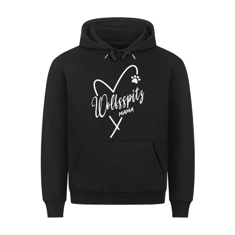 Premium Hoodie "Wolfsspitz - Mama" Schwarz – hunde-shirt.de