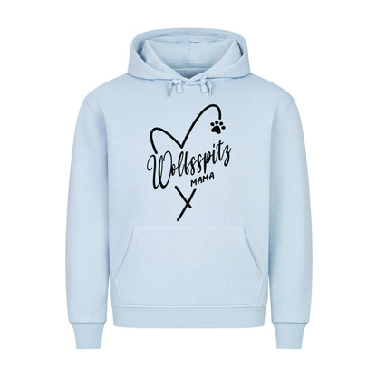Premium Hoodie "Wolfsspitz - Mama" Babyblau – hunde-shirt.de