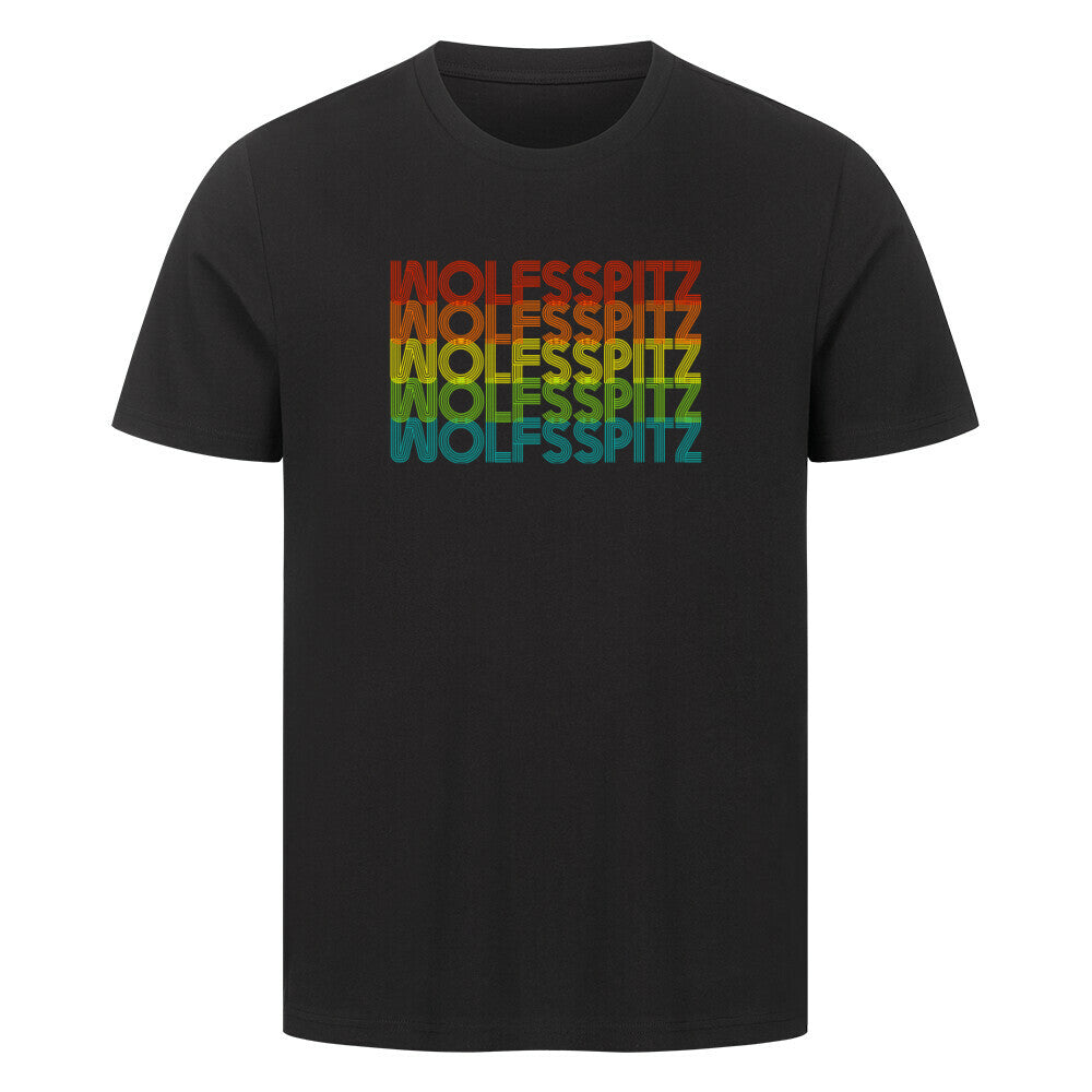 Premium T-Shirt "Wolfsspitz - RETRO" Schwarz – hunde-shirt.de