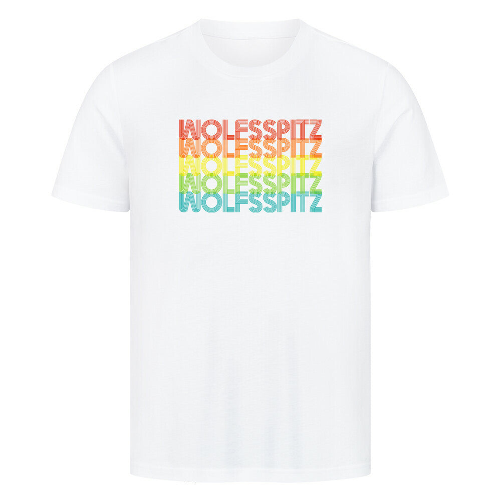 Premium T-Shirt "Wolfsspitz - RETRO" Weiß – hunde-shirt.de