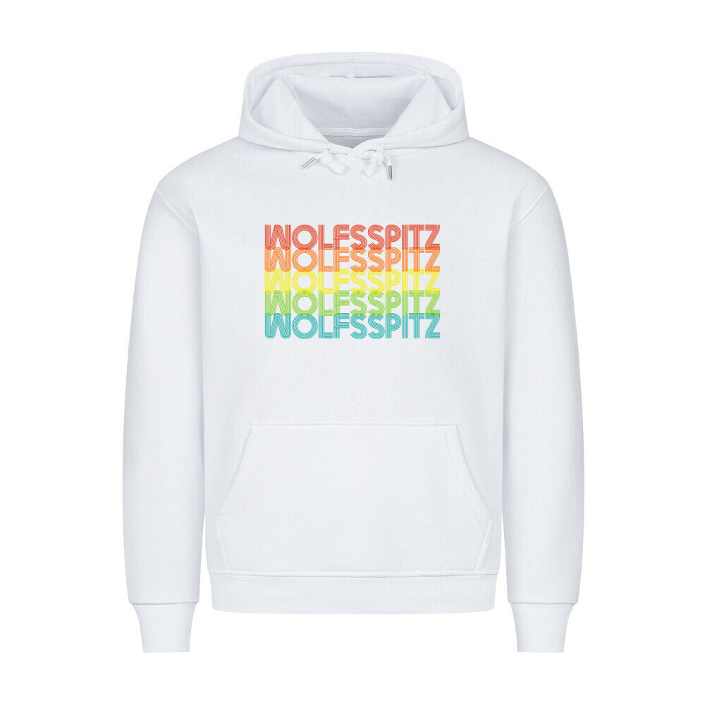 Premium Hoodie "Wolfsspitz - RETRO" Weiß – hunde-shirt.de