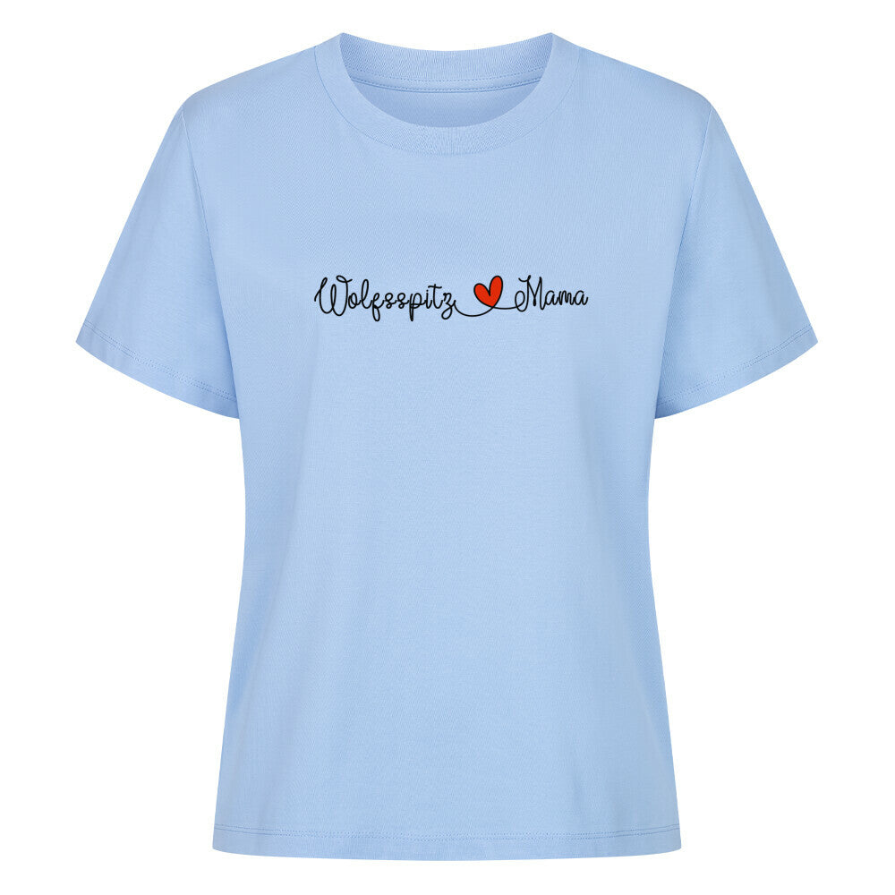 Premium Damen-Shirt "Wolfsspitz - Mama" Sky Blue – hunde-shirt.de