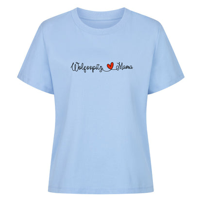 Premium Damen-Shirt "Wolfsspitz - Mama" Sky Blue – hunde-shirt.de