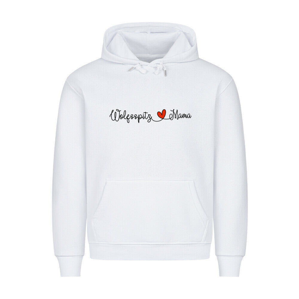 Premium Hoodie "Wolfsspitz - Mama" Weiß – hunde-shirt.de