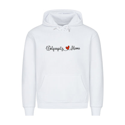 Premium Hoodie "Wolfsspitz - Mama" Weiß – hunde-shirt.de