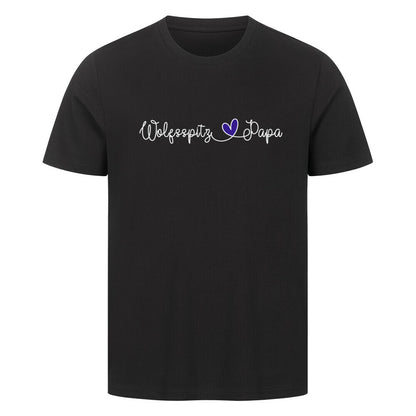 Premium T-Shirt "Wolfsspitz - Papa" Schwarz – hunde-shirt.de