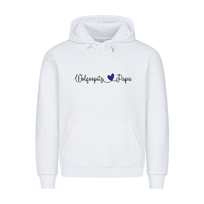 Premium Hoodie "Wolfsspitz - Papa" Weiß – hunde-shirt.de
