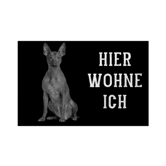 Fußmatte "Xoloitzcuintle - Hier wohne Ich" Weiß – hunde-shirt.de