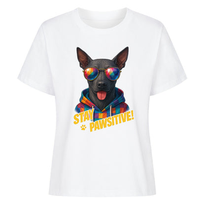 Premium Damen-Shirt "Xolo - Pawsitive!" Weiß – hunde-shirt.de