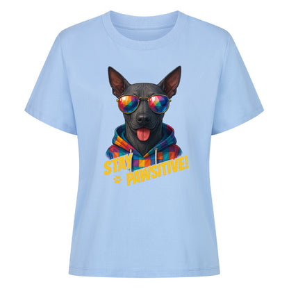 Premium Damen-Shirt "Xolo - Pawsitive!" Sky Blue – hunde-shirt.de