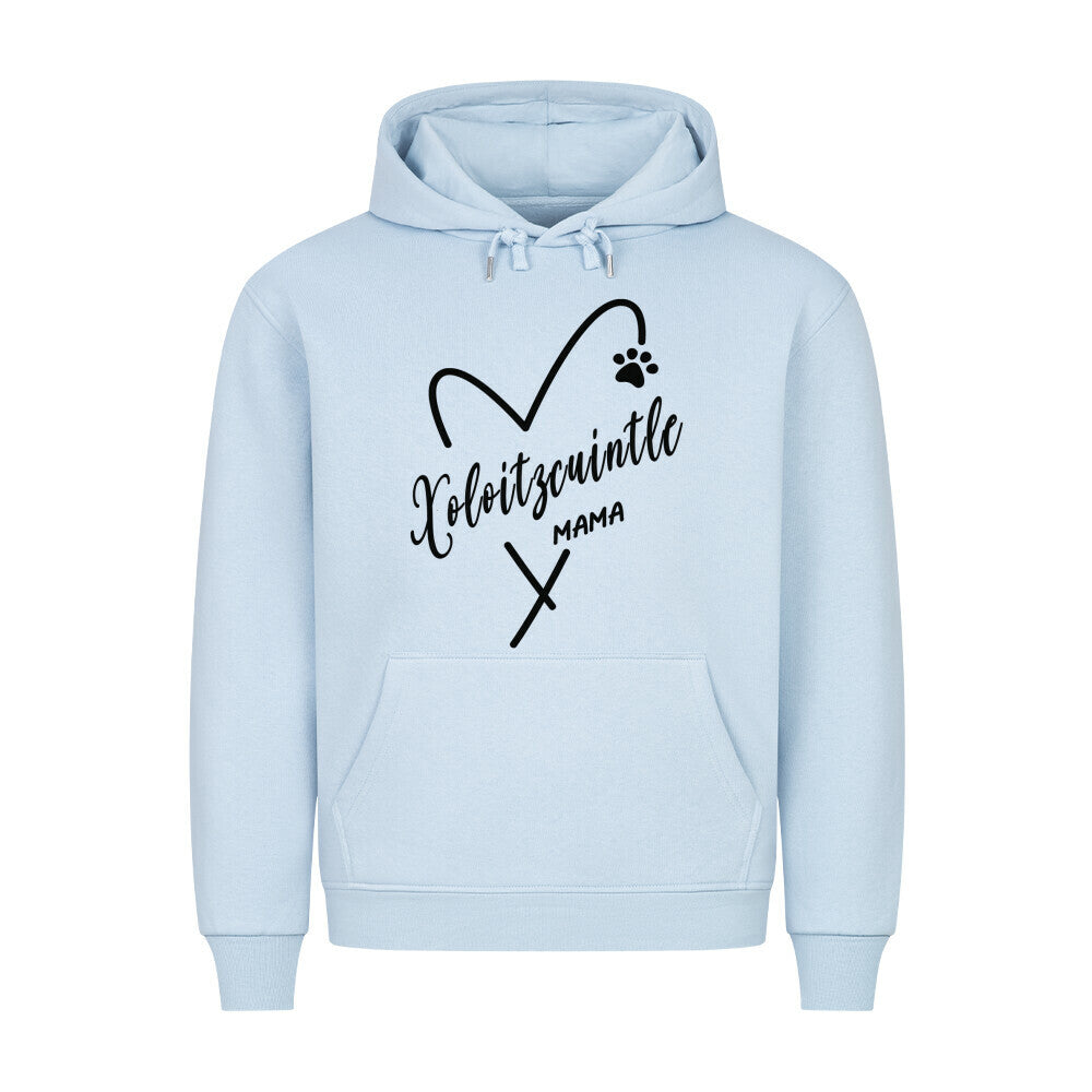 Premium Hoodie "Xolo - Mama" Babyblau – hunde-shirt.de