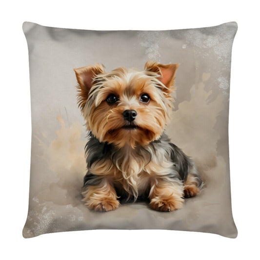 Kissen "Yorkshire Terrier - Relax" Weiß – hunde-shirt.de
