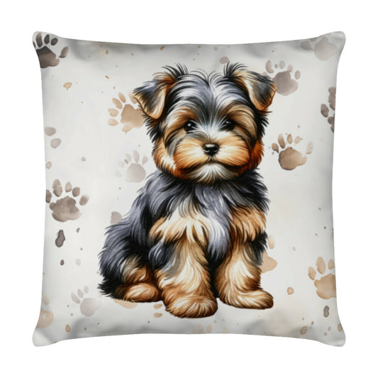Kissen "Yorkshire Terrier - Puppy Paws" Weiß – hunde-shirt.de