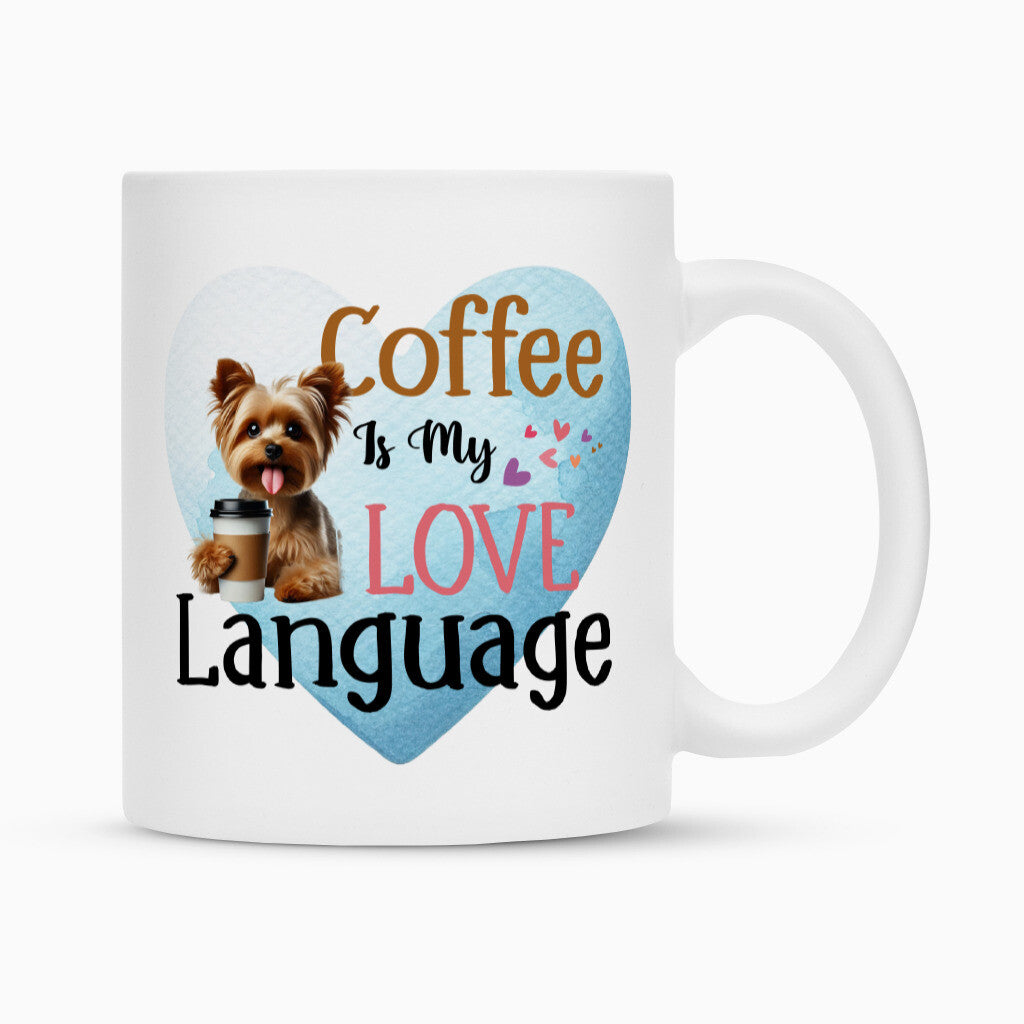 Tasse "Yorkie - Love Language" Weiß – hunde-shirt.de