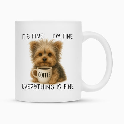 Tasse "Yorkie - I´m fine" Weiß – hunde-shirt.de