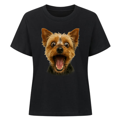 Premium Damen-Shirt "Yorkie - FUN" Schwarz – hunde-shirt.de