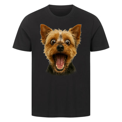 Premium T-Shirt "Yorkie - FUN" Schwarz – hunde-shirt.de