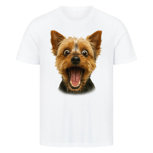 Premium T-Shirt "Yorkie - FUN" Weiß – hunde-shirt.de