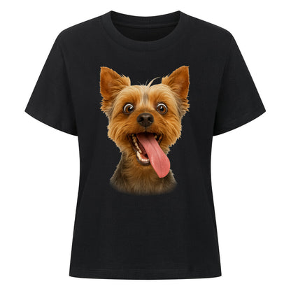 Premium Damen-Shirt "Yorkie - CRAZY" Schwarz – hunde-shirt.de