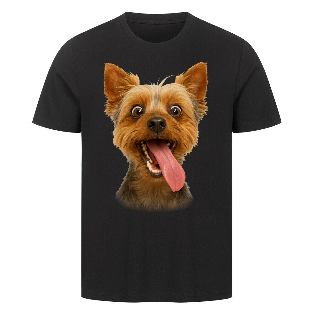 Premium T-Shirt "Yorkie - CRAZY" Schwarz – hunde-shirt.de