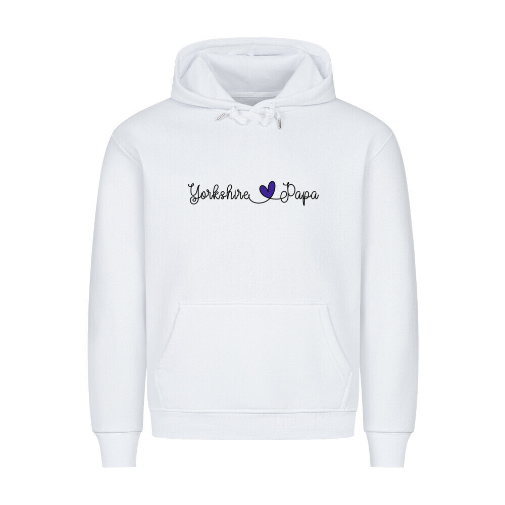Premium Hoodie "Yorkshire Terrier - Papa" Weiß – hunde-shirt.de