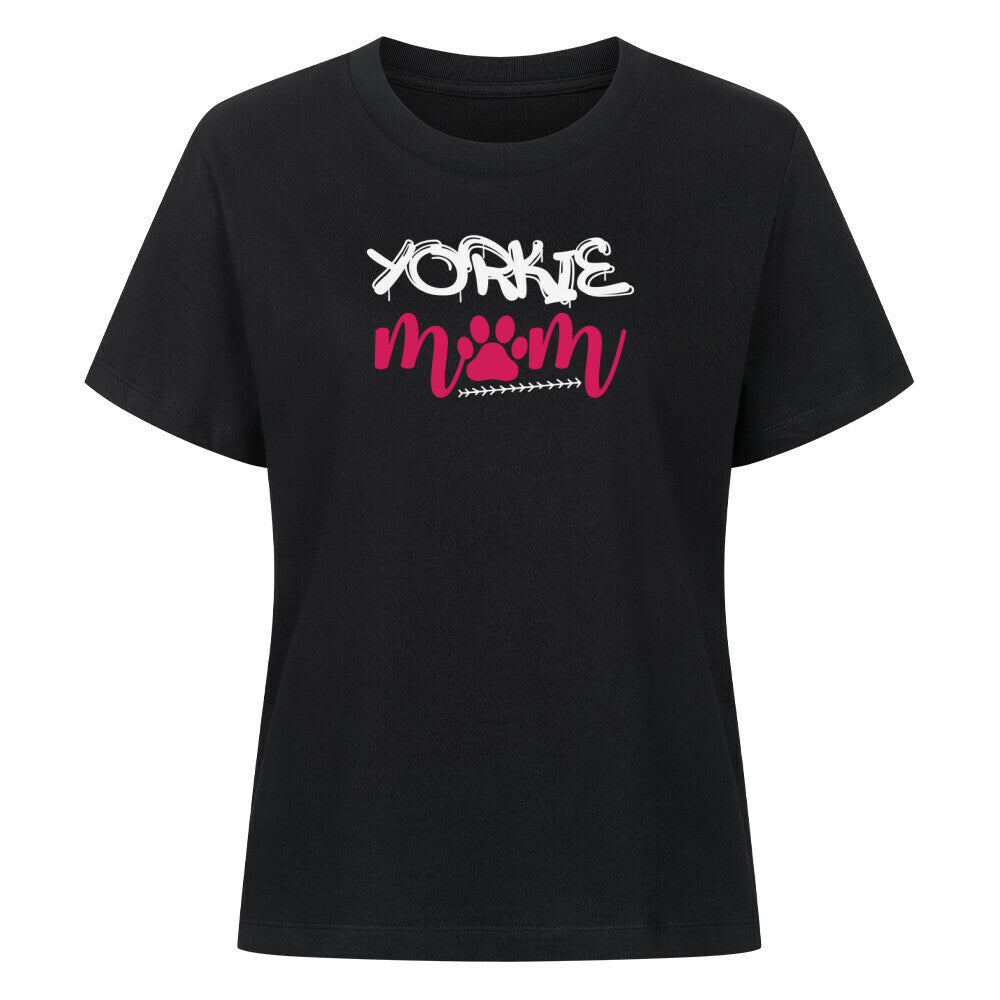 Premium Damen-Shirt "Yorkie - Mom" Schwarz – hunde-shirt.de