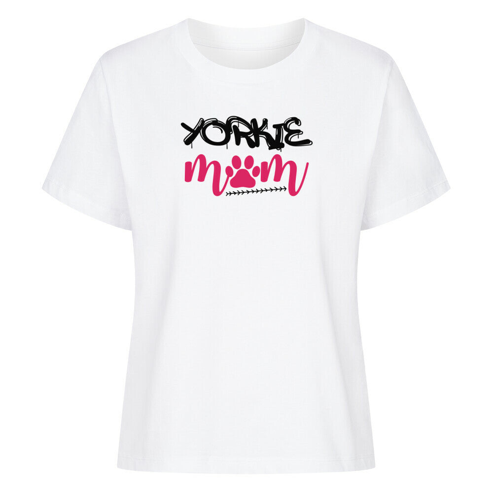 Premium Damen-Shirt "Yorkie - Mom" Weiß – hunde-shirt.de