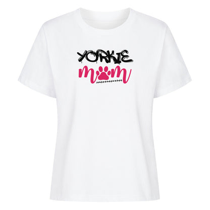 Premium Damen-Shirt "Yorkie - Mom" Weiß – hunde-shirt.de