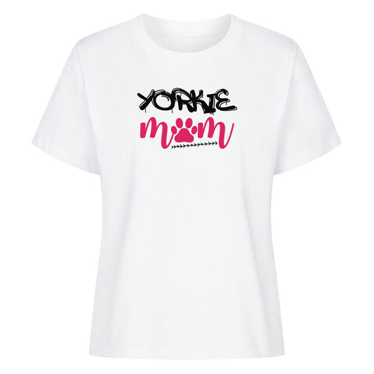 Premium Damen-Shirt "Yorkie - Mom" Weiß – hunde-shirt.de