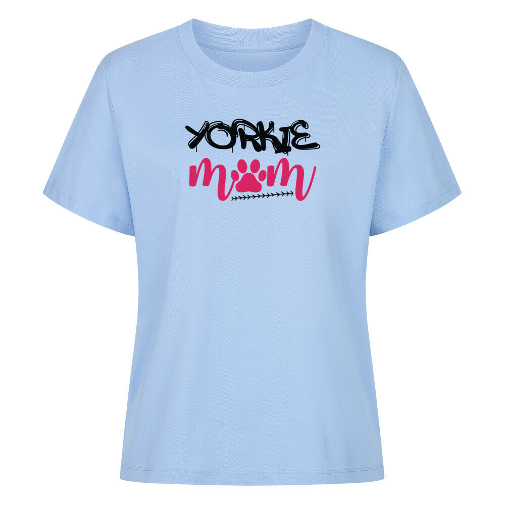 Premium Damen-Shirt "Yorkie - Mom" Sky Blue – hunde-shirt.de