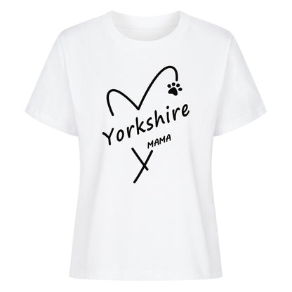 Premium Damen-Shirt "Yorkshire - Mama" Weiß – hunde-shirt.de