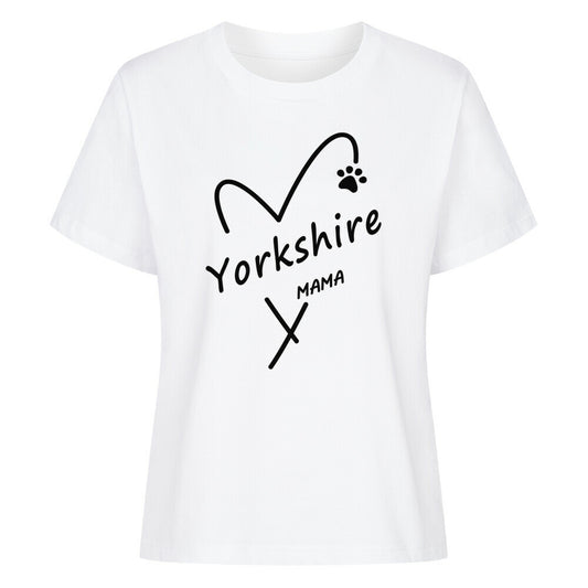 Premium Damen-Shirt "Yorkshire - Mama" Weiß – hunde-shirt.de