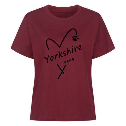 Premium Damen-Shirt "Yorkshire - Mama" Burgunder – hunde-shirt.de
