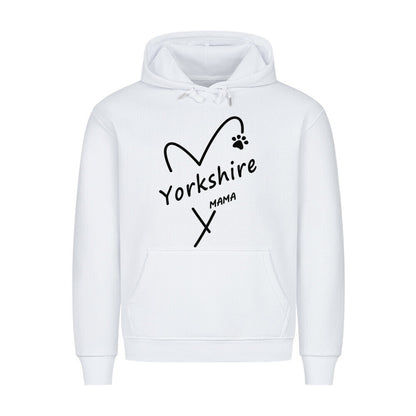 Premium Hoodie "Yorkshire - Mama" Weiß – hunde-shirt.de
