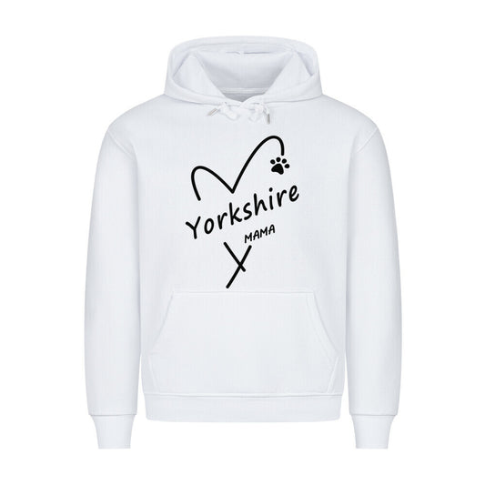 Premium Hoodie "Yorkshire - Mama" Weiß – hunde-shirt.de