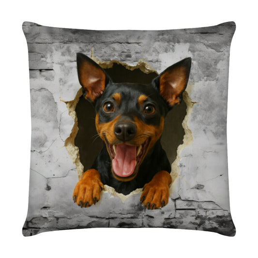 Kissen "Zwergpinscher - Wall" Weiß – hunde-shirt.de