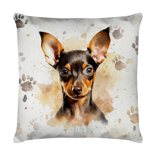 Kissen "Zwergpinscher - Puppy Paws" Weiß – hunde-shirt.de