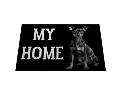 Fußmatte "Zwergpinscher - MY HOME" – hunde-shirt.de