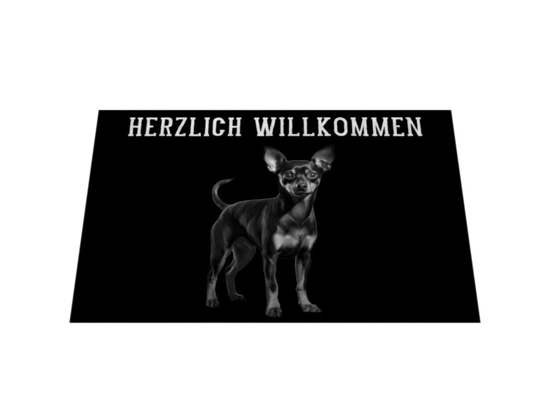 Fußmatte "Zwergpinscher - HERZLICH WILLKOMMEN" – hunde-shirt.de