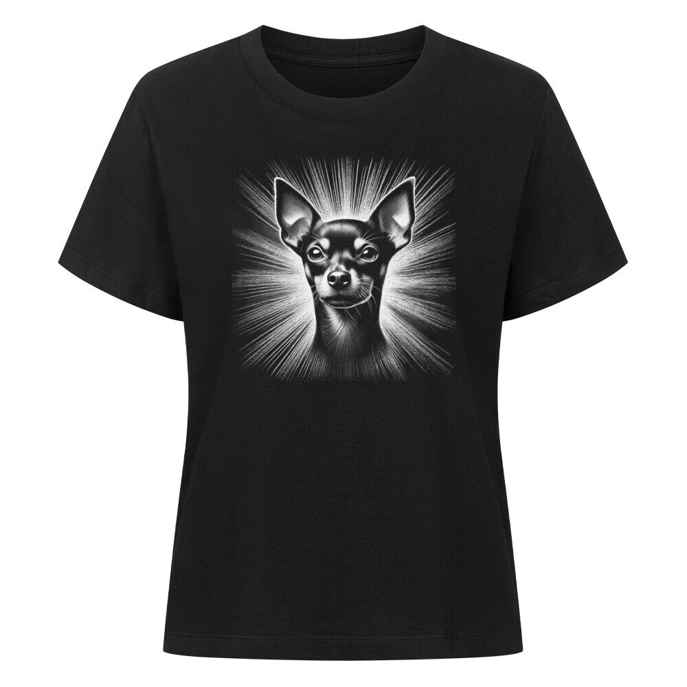 Premium Damen-Shirt "Zwergpinscher - Shine" Schwarz – hunde-shirt.de
